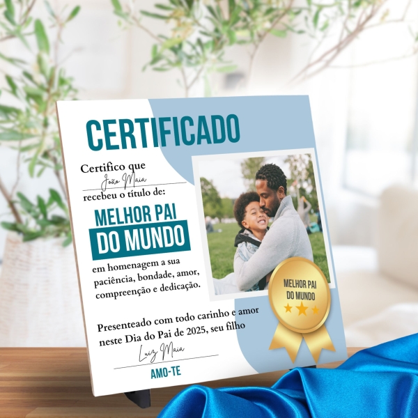 Azulejo Certificado Do Melhor Pai